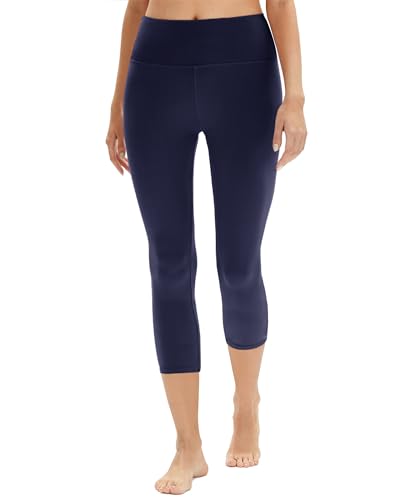 DDOBB Capri Leggings Damen High Waist 3/4 Leggins Blickdicht Caprihose Kurze Sporthose Elastisch Yogahose Laufhose Hose für Fitness Zuhause(I-Schwarz*3, (DE34-40)=S-M) von DDOBB