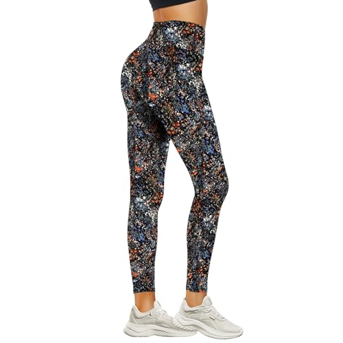 DDOBB Leggings Damen High Waist Sportleggins Lang Schwarz Leggins Blickdicht Bauchweg Sporthose Elastisch Yogahose Gym Outdoor Alltag(#10-Mehrfarbig, (DE34-40)=S-M) von DDOBB