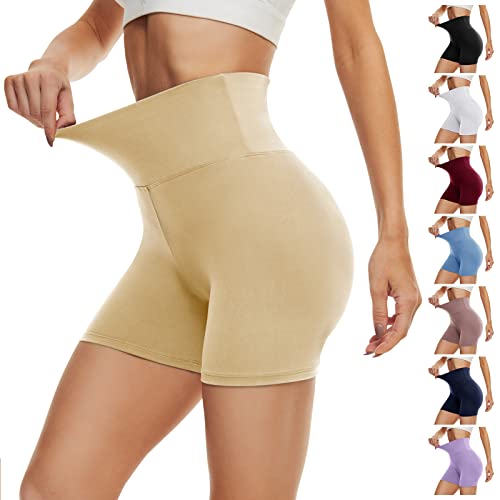 DDOBB Radlerhose Damen Kurze Shorts Bauchweg Sporthose Leggings Blickdicht High Waist Shorts Elastisch Unterhosen Fitness Hotpants Sommer Boxershorts von DDOBB