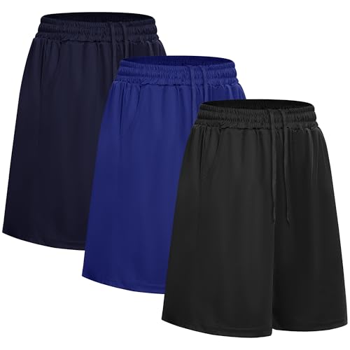 DDOBB Sporthose Herren Kurz 3er Pack Shorts Gym Mit Taschen Laufhose Herren Sommer Kordelzug Basketball Trainingshose von DDOBB