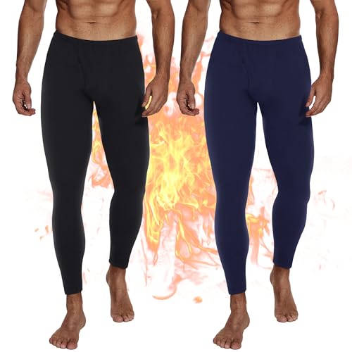 DDOBB Thermo Lang Unterhosen Herren 2er Pack Thermohose Männer Sportkleidung Skiunterwäsche Winter Funktionsunterwäsche Unterwäsche Hose von DDOBB