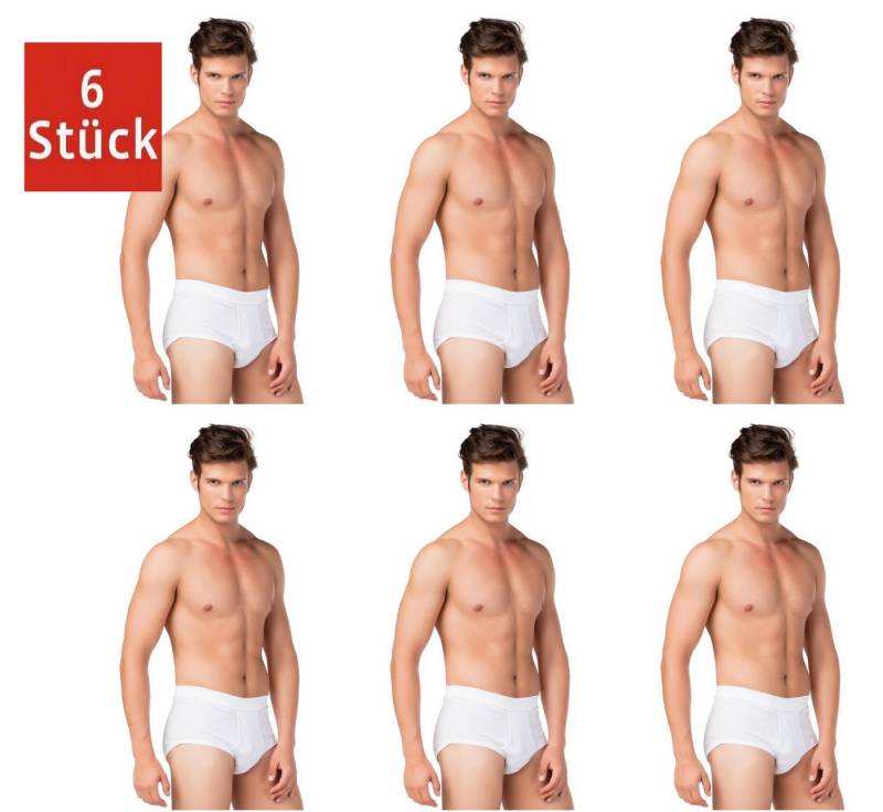 DDOnlineShop Slip Unterhosen Herren aus 100% Bio-Baumwolle –Feinripp Slip mit Eingriff (Spar-Set, 6-St., 6er-Pack) Premium Qualität von DDOnlineShop