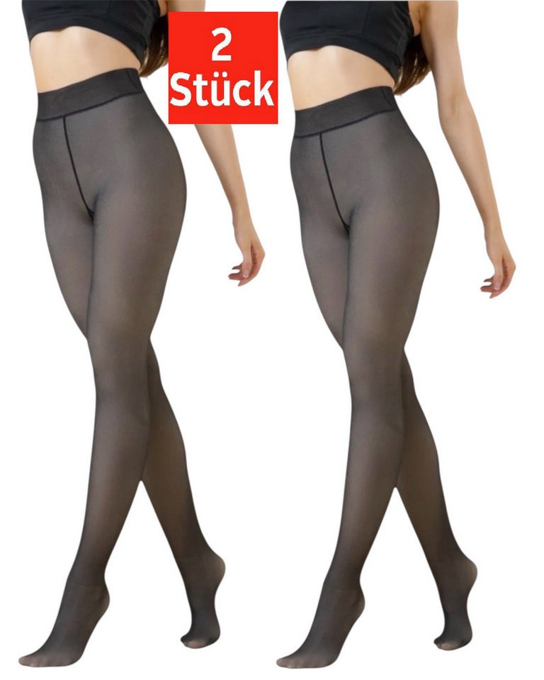DDOnlineShop Strumpfhose Thermostrumpfhose Damen Leggings Hohe Taille YS9008 (Spar-Set 2 St. 2er-Pack) Premium Qualität. Einheits Größe von 38 bis 48 von DDOnlineShop