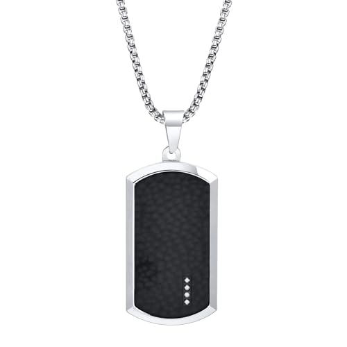 DDSAMMBO Herren Halskette Anhänger Dog Tag Erkennungsmarke Edelstahl Kette 60cm Punk Schmuck (NP1-04) von DDSAMMBO