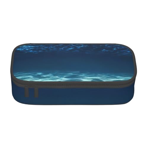 DDSFvbv Blue Ocean Sea Federmäppchen – Studenten- und Bürobedarf – Aufbewahrungstasche für Gegenstände – Make-up-Tasche – große Schreibwarentasche, Schwarz , Einheitsgröße, Taschen-Organizer von DDSFvbv
