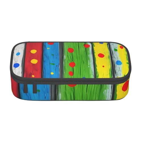 DDSFvbv Buntes Federmäppchen aus Holz – Studenten- und Bürobedarf – Aufbewahrungstasche für Gegenstände – Make-up-Tasche – große Schreibwarentasche, Schwarz , Einheitsgröße, Taschen-Organizer von DDSFvbv