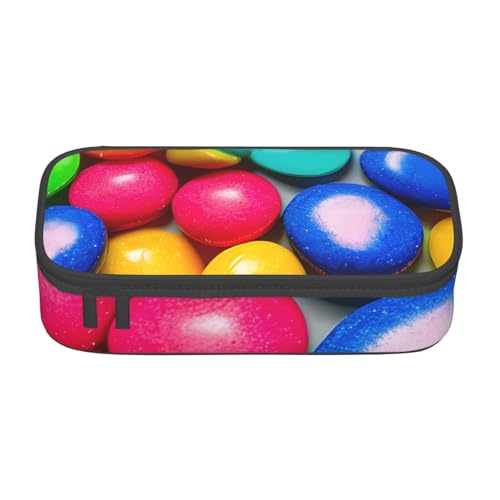 DDSFvbv Buntes Federmäppchen für Süßigkeiten – Studenten- und Bürobedarf – Aufbewahrungstasche für Gegenstände – Make-up-Tasche – große Schreibwarentasche, Schwarz , Einheitsgröße, Taschen-Organizer von DDSFvbv