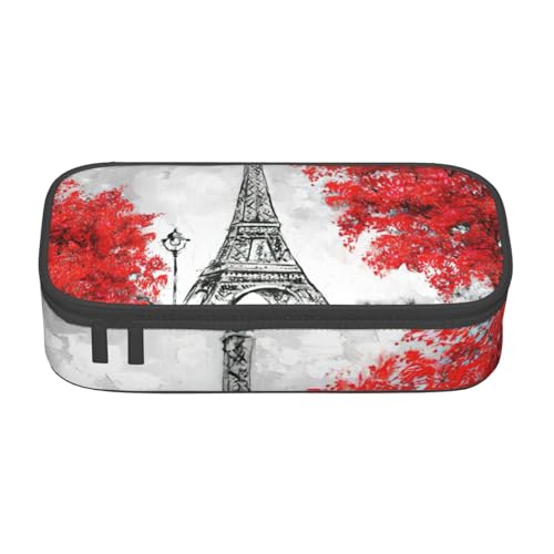 DDSFvbv Eiffelturm Federmäppchen für Studenten und Bürobedarf – Aufbewahrungstasche für Gegenstände – Make-up-Tasche – große Schreibwarentasche, Schwarz , Einheitsgröße, Taschen-Organizer von DDSFvbv