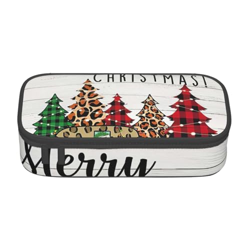 DDSFvbv Farmhouse Weihnachts-Federmäppchen – Studenten- und Bürobedarf – Aufbewahrungstasche für Gegenstände – Make-up-Tasche – große Schreibwarentasche, Schwarz , Einheitsgröße, Taschen-Organizer von DDSFvbv