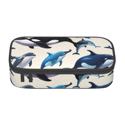 DDSFvbv Federmäppchen, Motiv: Killerwal – Studenten- und Bürobedarf – Aufbewahrungstasche für Gegenstände – Make-up-Tasche – große Schreibwarentasche, Schwarz , Einheitsgröße, Taschen-Organizer von DDSFvbv