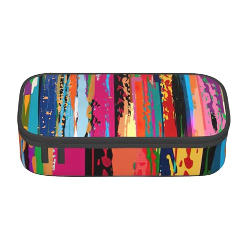 DDSFvbv Federmäppchen in Regenbogenfarben, für Studenten und Bürobedarf, Aufbewahrungstasche für Gegenstände, Make-up-Tasche, große Schreibwarentasche, Schwarz , Einheitsgröße, Taschen-Organizer von DDSFvbv