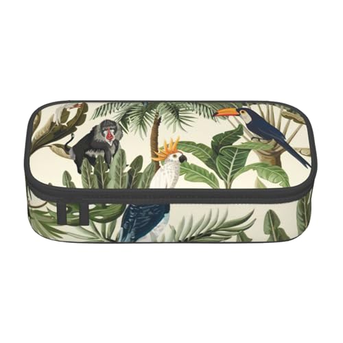 DDSFvbv Federmäppchen mit Bäumen und Tieren – Studenten- und Bürobedarf – Aufbewahrungstasche für Gegenstände – Make-up-Tasche – große Schreibwarentasche, Schwarz , Einheitsgröße, Taschen-Organizer von DDSFvbv