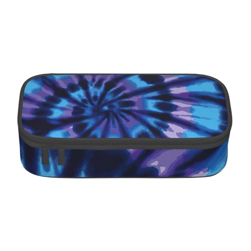 DDSFvbv Federmäppchen mit Batikfärbung, für Studenten und Bürobedarf, Aufbewahrungstasche für Gegenstände, Make-up-Tasche, große Schreibwarentasche, Violett, Schwarz , Einheitsgröße, Taschen-Organizer von DDSFvbv