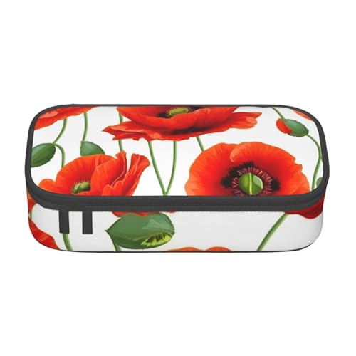 DDSFvbv Federmäppchen mit Blumenmuster, für Studenten und Bürobedarf, Aufbewahrungstasche für Gegenstände, Make-up-Tasche, große Schreibwarentasche, Schwarz , Einheitsgröße, Taschen-Organizer von DDSFvbv