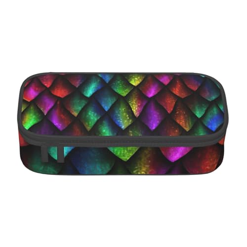 DDSFvbv Federmäppchen mit Drachenmaßstab, für Studenten und Bürobedarf, Aufbewahrungstasche für Gegenstände, Make-up-Tasche, große Schreibwarentasche, Schwarz , Einheitsgröße, Taschen-Organizer von DDSFvbv