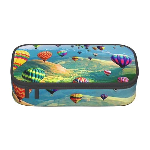 DDSFvbv Federmäppchen mit Heißluftballons, für Studenten und Bürobedarf, Aufbewahrungstasche für Gegenstände, Make-up-Tasche, große Schreibwarentasche, Schwarz , Einheitsgröße, Taschen-Organizer von DDSFvbv