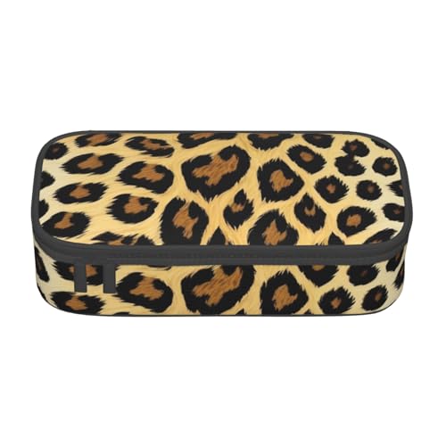 DDSFvbv Federmäppchen mit Leopardenmuster, für Studenten und Bürobedarf, Aufbewahrungstasche für Gegenstände, Make-up-Tasche, große Schreibwarentasche, Schwarz , Einheitsgröße, Taschen-Organizer von DDSFvbv