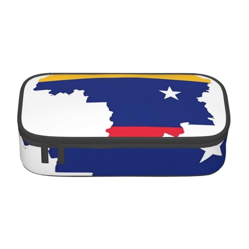DDSFvbv Federmäppchen mit Venezuela-Flagge, Studenten- und Bürobedarf, Aufbewahrungstasche für Gegenstände, Make-up-Tasche, große Schreibwarentasche, Schwarz , Einheitsgröße, Taschen-Organizer von DDSFvbv