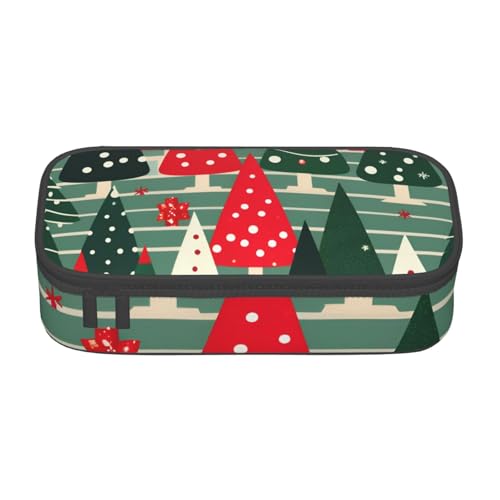 DDSFvbv Federmäppchen mit Weihnachtsbäumen – Studenten- und Bürobedarf – Aufbewahrungstasche für Gegenstände – Make-up-Tasche – große Schreibwarentasche, Schwarz , Einheitsgröße, Taschen-Organizer von DDSFvbv