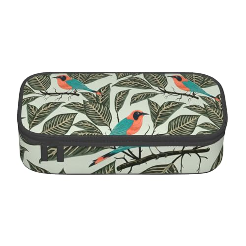 DDSFvbv Federmäppchen mit tropischen Pflanzen, für Studenten und Bürobedarf, Aufbewahrungstasche für Gegenstände, Make-up-Tasche, große Schreibwarentasche, Schwarz , Einheitsgröße, Taschen-Organizer von DDSFvbv