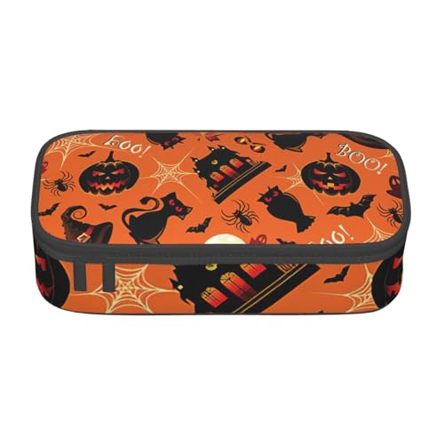 DDSFvbv Halloween-Federmäppchen – Studenten- und Bürobedarf – Aufbewahrungstasche für Gegenstände – Make-up-Tasche – große Schreibwarentasche, Schwarz , Einheitsgröße, Taschen-Organizer von DDSFvbv