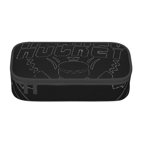 DDSFvbv Hockey-Federmäppchen – Studenten- und Bürobedarf – Aufbewahrungstasche für Gegenstände – Make-up-Tasche – große Schreibwarentasche, Schwarz , Einheitsgröße, Taschen-Organizer von DDSFvbv