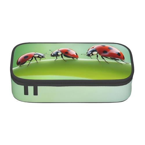 DDSFvbv Lustiges Marienkäfer-Federmäppchen – Studenten- und Bürobedarf – Aufbewahrungstasche für Gegenstände – Make-up-Tasche – große Schreibwarentasche, Schwarz , Einheitsgröße, Taschen-Organizer von DDSFvbv