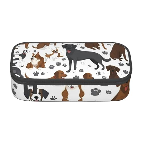 DDSFvbv Retrievers Paw Federmäppchen – Studenten- und Bürobedarf – Aufbewahrungstasche für Gegenstände – Make-up-Tasche – große Schreibwarentasche, Schwarz , Einheitsgröße, Taschen-Organizer von DDSFvbv