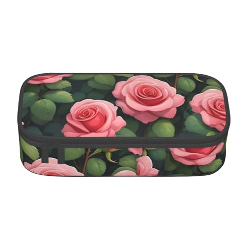 DDSFvbv Roadside Rose Federmäppchen – Studenten- und Bürobedarf – Aufbewahrungstasche für Gegenstände – Make-up-Tasche – große Schreibwarentasche, Schwarz , Einheitsgröße, Taschen-Organizer von DDSFvbv