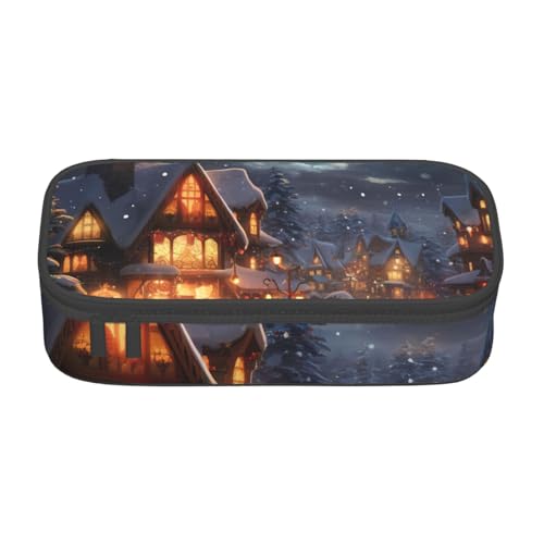 DDSFvbv Weihnachts-Federmäppchen – Studenten- und Bürobedarf – Aufbewahrungstasche für Gegenstände – Make-up-Tasche – große Schreibwarentasche, Schwarz , Einheitsgröße, Taschen-Organizer von DDSFvbv