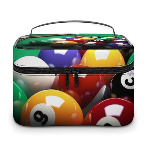 DDTKLSNV Billard-Make-up-Tasche, tragbar, Reise-Kosmetiktasche, Reißverschluss, Make-up-Organizer, Kulturbeutel für Damen von DDTKLSNV