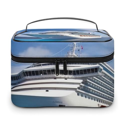 DDTKLSNV Cruise Ship_75147414 Make-up-Tasche, tragbare Reise-Kosmetiktasche, Reißverschluss, Make-up-Organizer, Kulturbeutel für Damen von DDTKLSNV
