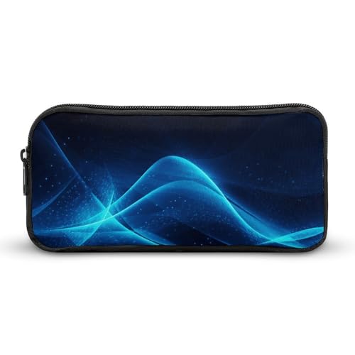 DDTKLSNV Dezentes blaues Federmäppchen mit Farbverlauf, großes Fassungsvermögen, niedliches Federmäppchen, Make-up-Kosmetiktasche für Damen und Herren von DDTKLSNV