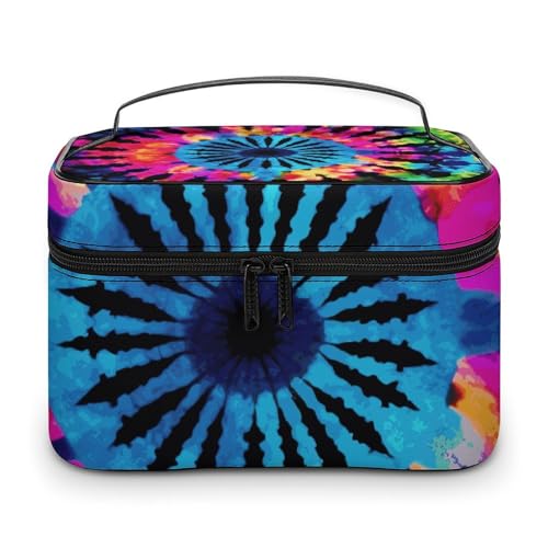 DDTKLSNV Exotic Tribe Make-up-Tasche im Batik-Stil, tragbare Reise-Kosmetiktasche, Reißverschluss, Make-up-Organizer, Kulturbeutel für Damen von DDTKLSNV