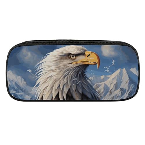 DDTKLSNV Federmäppchen aus Leder, wasserdicht, niedliches Federmäppchen, Reise-Kosmetiktasche, Make-up-Tasche, Organizer, Stifthalter für Männer und Frauen, Adler von DDTKLSNV