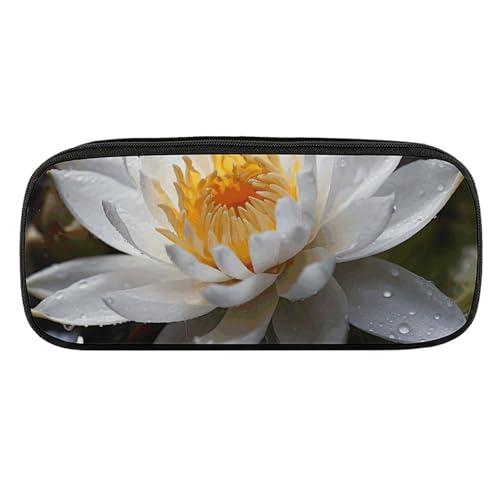 DDTKLSNV Federmäppchen aus Leder, wasserdicht, niedliches Federmäppchen, Reise-Kosmetiktasche, Make-up-Tasche, Organizer, Stifthalter für Männer und Frauen, Blume von DDTKLSNV