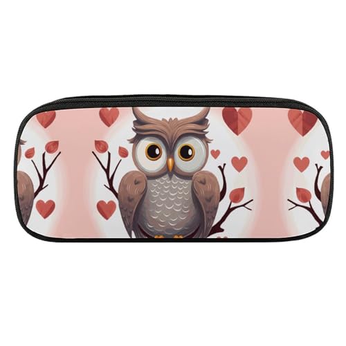 DDTKLSNV Federmäppchen aus Leder, wasserdicht, niedliches Federmäppchen, Reise-Kosmetiktasche, Make-up-Tasche, Organizer, Stifthalter für Männer und Frauen, Eulenliebhaber von DDTKLSNV