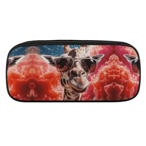 DDTKLSNV Federmäppchen aus Leder, wasserdicht, niedliches Federmäppchen, Reise-Kosmetiktasche, Make-up-Tasche, Organizer, Stifthalter für Männer und Frauen, Giraffe mit Sonnenbrille DDTKLSNV Federmäppchen aus Leder, wasserdicht, niedliches Federmäppchen, Reise-Kosmetiktasche, Make-up-Tasche, Organizer, Stifthalter für Männer und Frauen, Giraffe mit Sonnenbrille von DDTKLSNV