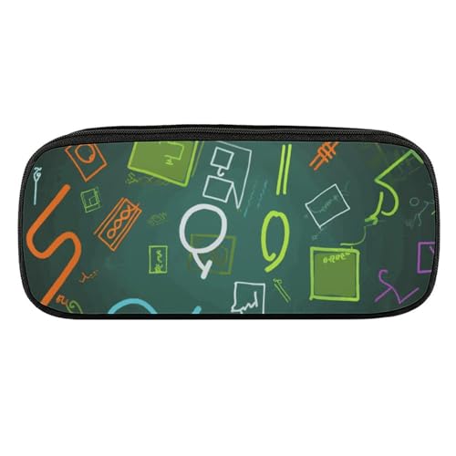 DDTKLSNV Federmäppchen aus Leder, wasserdicht, niedliches Federmäppchen, Reise-Kosmetiktasche, Make-up-Tasche, Organizer, Stifthalter für Männer und Frauen, Mathematik-Frage von DDTKLSNV