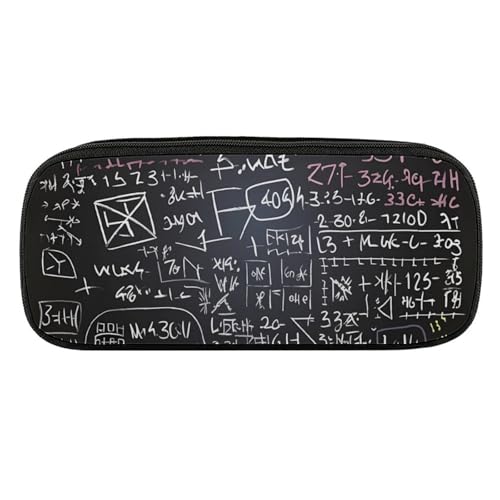 DDTKLSNV Federmäppchen aus Leder, wasserdicht, niedliches Federmäppchen, Reise-Kosmetiktasche, Make-up-Tasche, Organizer, Stifthalter für Männer und Frauen, Mathematikformel von DDTKLSNV