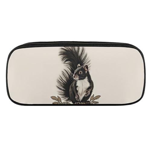 DDTKLSNV Federmäppchen aus Leder, wasserdicht, niedliches Federmäppchen, Reise-Kosmetiktasche, Make-up-Tasche, Organizer, Stifthalter für Männer und Frauen, Stinktier von DDTKLSNV