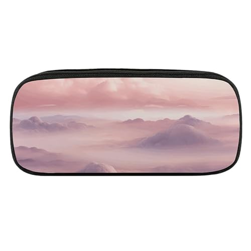 DDTKLSNV Federmäppchen aus Leder, wasserdicht, niedliches Federmäppchen, Reise-Kosmetiktasche, Make-up-Tasche, Organizer, Stifthalter für Männer und Frauen, Wolken von DDTKLSNV
