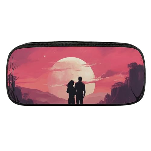 DDTKLSNV Federmäppchen aus Leder, wasserdicht, niedliches Federmäppchen, Reise-Kosmetiktasche, Make-up-Tasche, Organizer, Stifthalter für Männer und Frauen, emotionale Bilder von DDTKLSNV