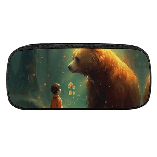 DDTKLSNV Federmäppchen aus Leder, wasserdicht, niedliches Federmäppchen, Reise-Kosmetiktasche, Make-up-Tasche, Organizer, Stifthalter für Männer und Frauen, schneebedeckt von DDTKLSNV