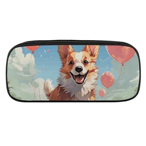 DDTKLSNV Federmäppchen aus Leder, wasserdicht, niedliches Federmäppchen, Reise-Kosmetiktasche, Organizer, Stifthalter für Männer und Frauen, Luftballons und Spaziergänge von DDTKLSNV