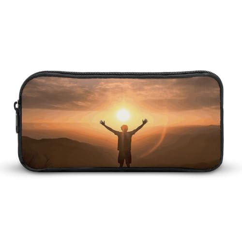 DDTKLSNV Federmäppchen mit Aufschrift "Man Raises His Arms", großes Fassungsvermögen, niedliches Federmäppchen, Make-up-Kosmetiktasche für Damen und Herren von DDTKLSNV