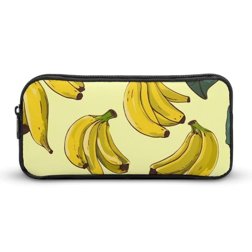 DDTKLSNV Federmäppchen mit Bananen-Druck, großes Fassungsvermögen, niedliches Federmäppchen, Make-up-Kosmetiktasche für Damen und Herren von DDTKLSNV