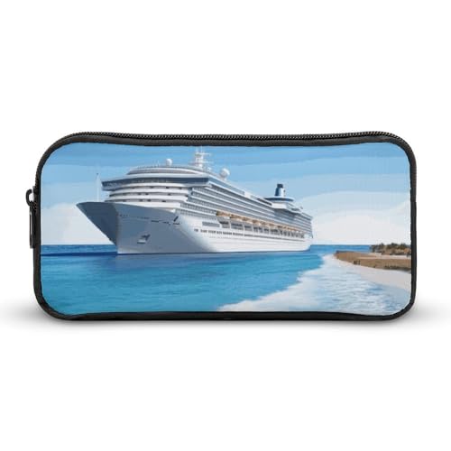 DDTKLSNV Federmäppchen mit Kreuzfahrtschiff, großes Fassungsvermögen, niedliches Federmäppchen, Make-up-Kosmetiktasche für Damen und Herren von DDTKLSNV