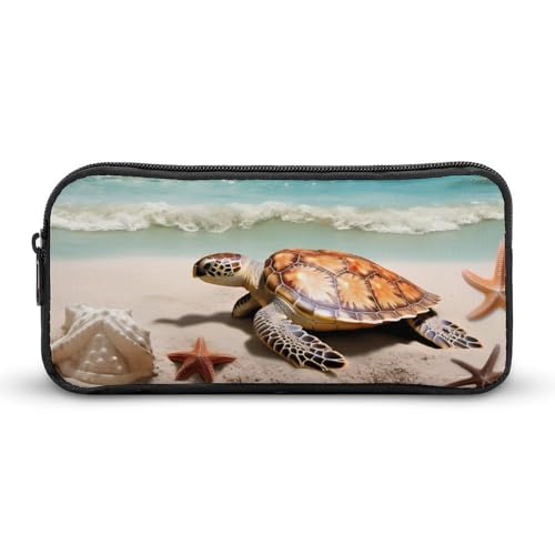DDTKLSNV Federmäppchen mit Meeresschildkröte, Seestern, großes Fassungsvermögen, niedliches Federmäppchen, Make-up-Kosmetiktasche für Damen und Herren DDTKLSNV Federmäppchen mit Meeresschildkröte, Seestern, großes Fassungsvermögen, niedliches Federmäppchen, Make-up-Kosmetiktasche für Damen und Herren von DDTKLSNV