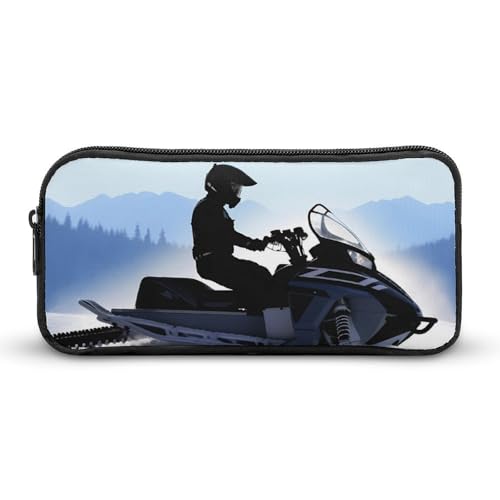 DDTKLSNV Federmäppchen mit Schneemobil und großem Fassungsvermögen, niedliches Federmäppchen, Make-up-Kosmetiktasche für Damen und Herren von DDTKLSNV